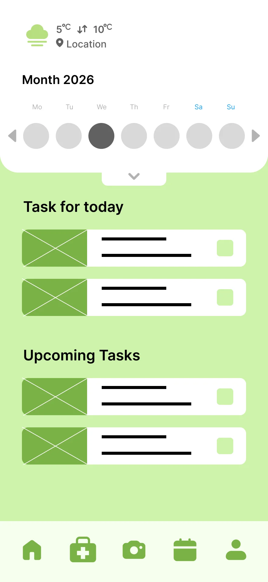 Digital wireframe — calendar