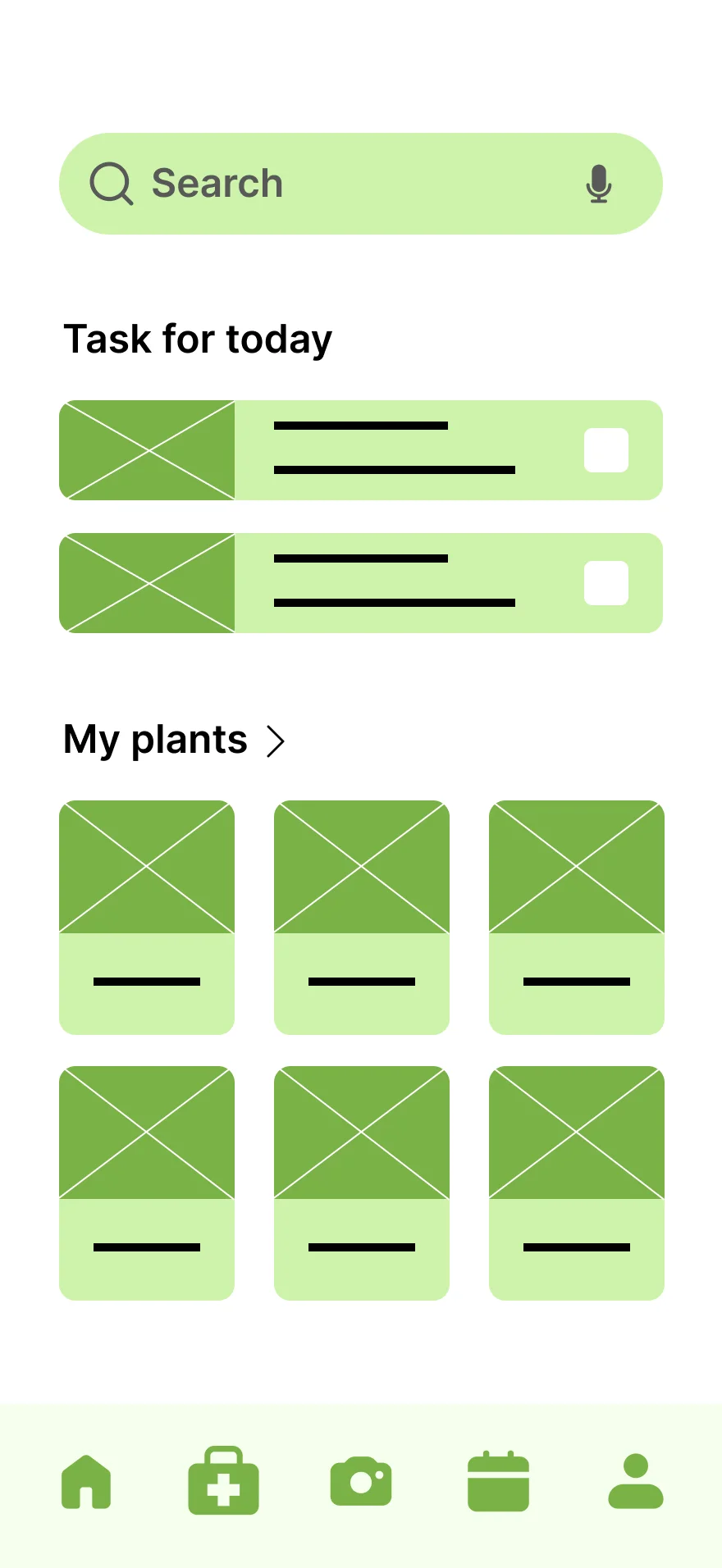 Digital wireframe — home