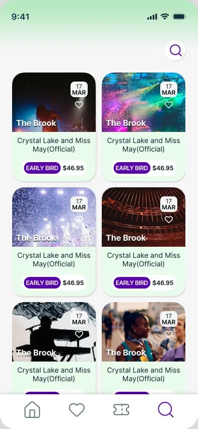 Hevywave search result screen