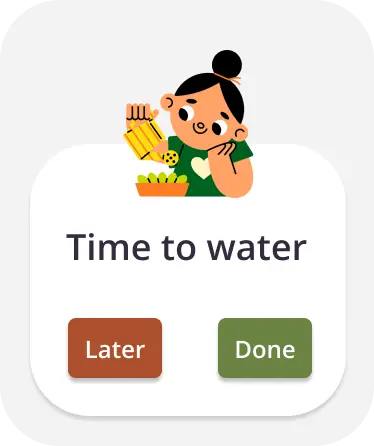 Apple Watch watering reminder — light mode